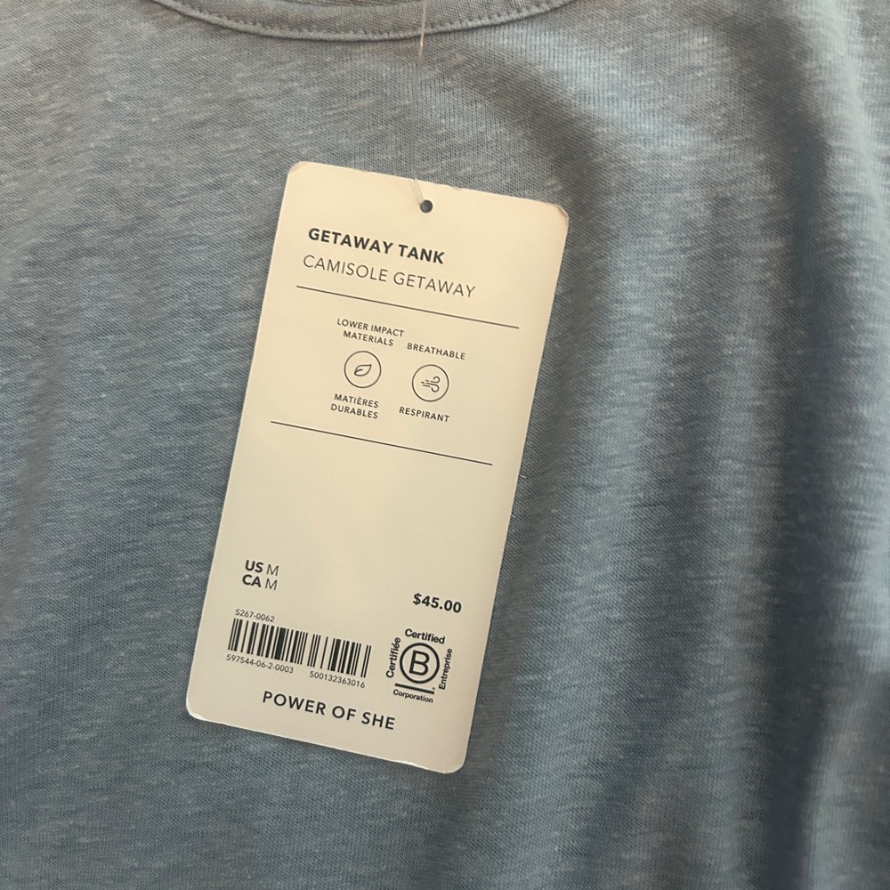 Athleta Light Blue Camisole Getaway Racerback Tank Top New With Tags - Picture 3 of 3